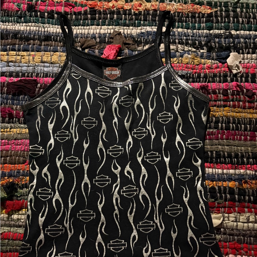 Harley-Davidson Women's Black and White Flame Camisole